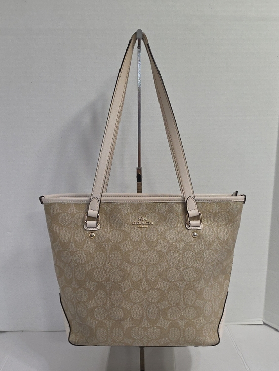 Coach Handbags - Coach Signature Gallery Tote In Cream & Beige *GUC*
